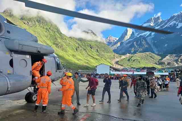 IAF helicopter in Kedarnath Dham